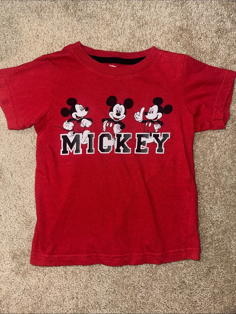 Disney Red Mickey Mouse Graphic Tee for Kids